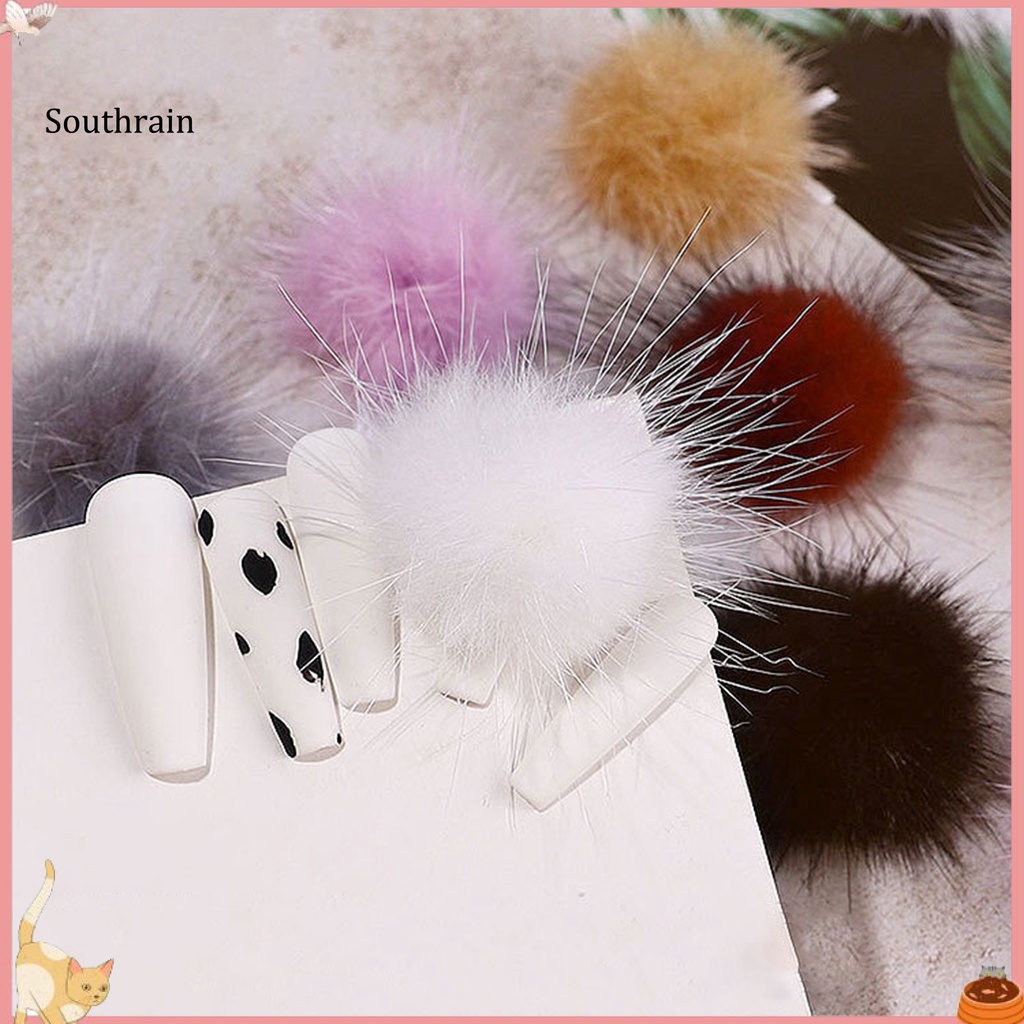 Phụ Kiện Trang Trí Móng Tay Màu Sắc Trơn Đính Bóng Lông Dễ Tháo Rời Cho Nữ