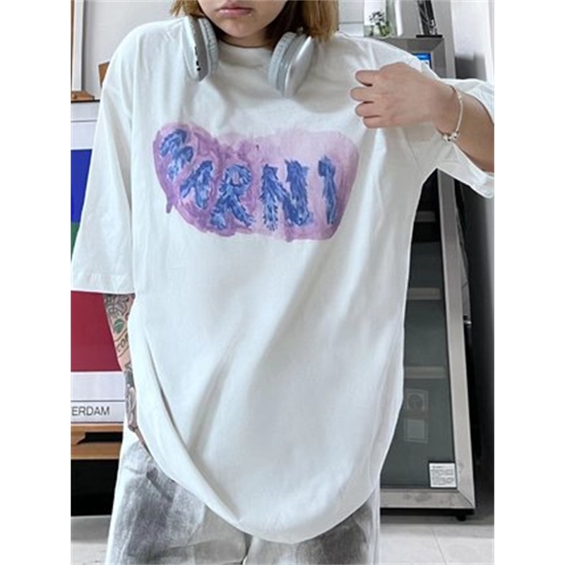 Áo Thun Tay Ngắn In Chữm-A-R &amp; - new artist Cobranded Thời Trang Mùa Hè Cho Nam Và Nữ