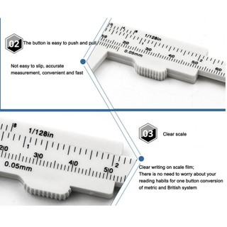 0-80mm Double Scale Plastic Vernier Caliper Mini Ruler Measurement Tool