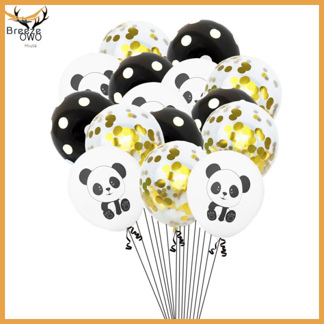 Set 10 Bong Bóng 12 Inch Hình Gấu Trúc Hoạt Hình Trang Trí Tiệc Sinh Nhật Cho Bé