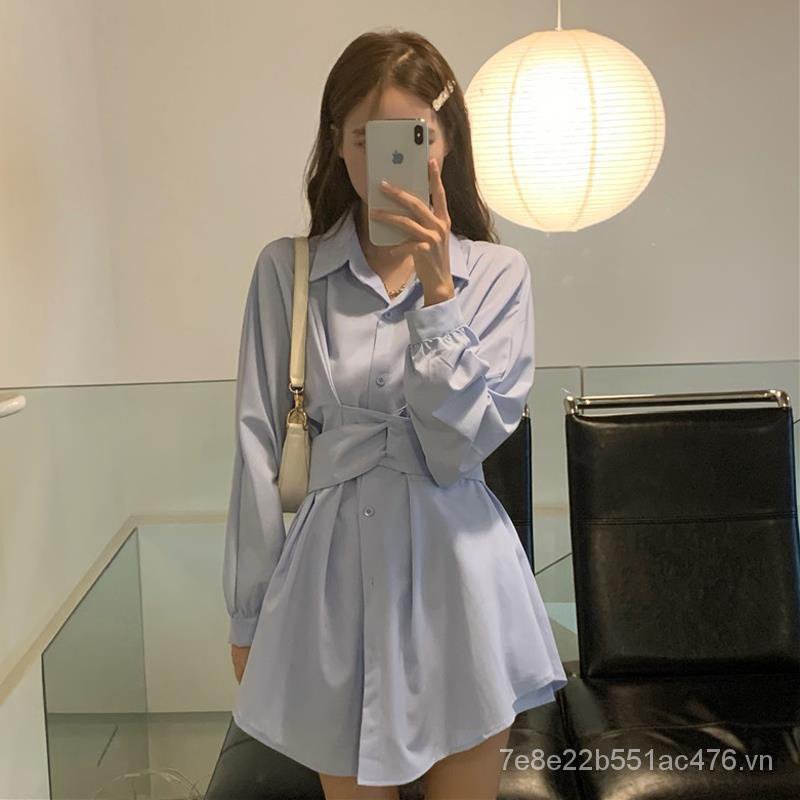 Set Áo Sơ Mi Phối Chân Váy Phong Cách Hồng Kông Thời Trang Xuân Thu 2023 Mới Cho Nữ