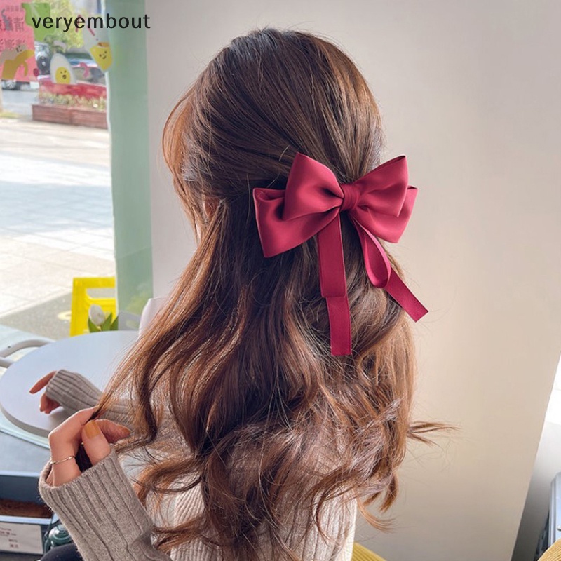 Kẹp Tóc Hình Nơ Ruy Băng Đôi Thời Trang Dành Cho Nữ