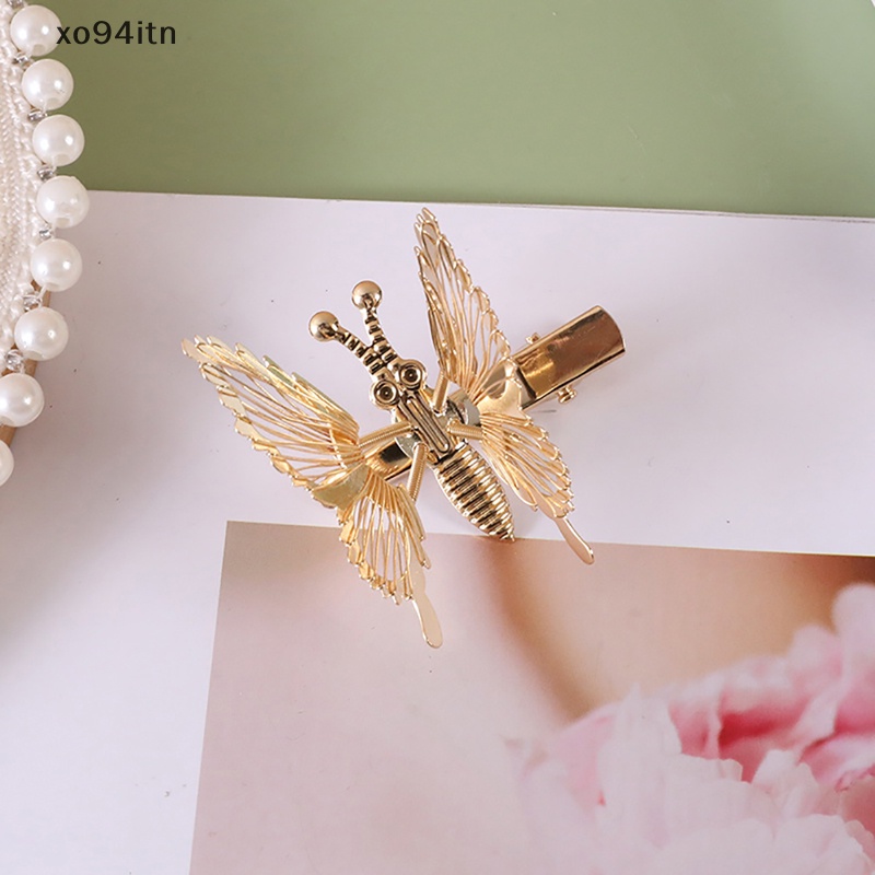 Kẹp Tóc Hình Bướm Ba Chiều Bằng Hợp Kim Phong Cách Hàn Quốc Cổ Điển Cho Nữ