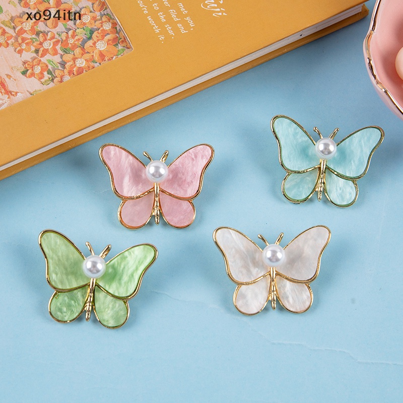1 Ghim Cài Áo Hình Bướm Đính Ngọc Trai Nhân Tạo Thời Trang