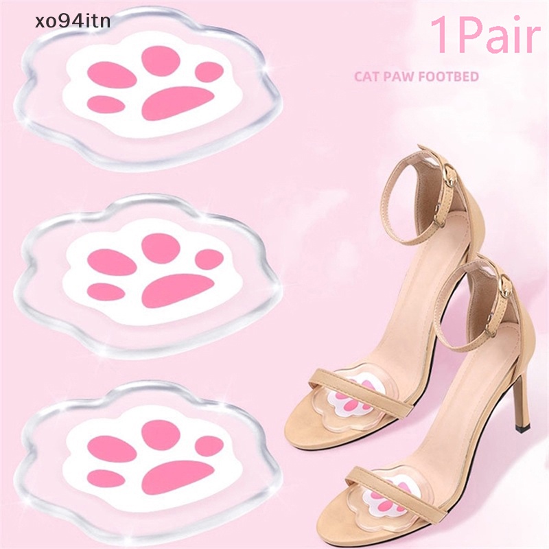 1 Cặp Đệm Lót Giày Cao Gót Hình Dấu Chân Mèo Chống Trượt Giảm Đau