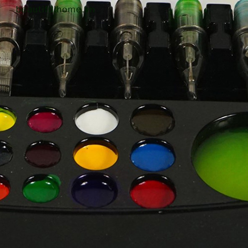 Bộ 12 Khay Đựng Mực Xăm Dùng Một Lần Bằng Nhựa Tiện Dụng