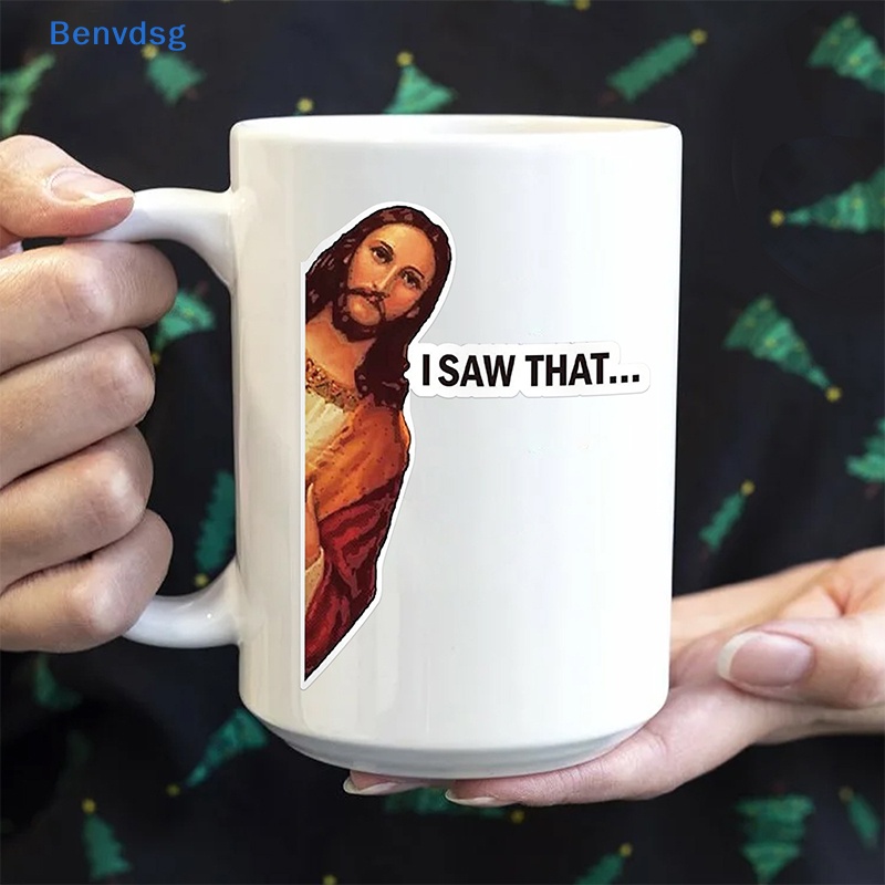 Bộ 10 Sticker Jesus I Saw That Vinyl Dán Trang Trí Xe Hơi Laptop Chống Thấm Nước