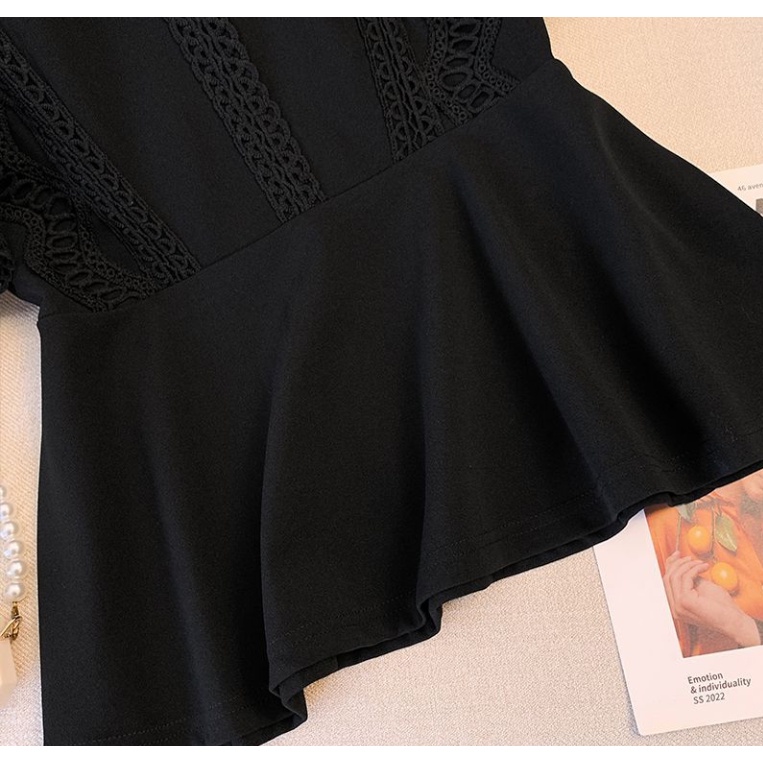 Áo Sơ Mi Voan Tay Ngắn Màu Đen Dáng Ôm Thời Trang Mùa Hè Dành Cho Nữ