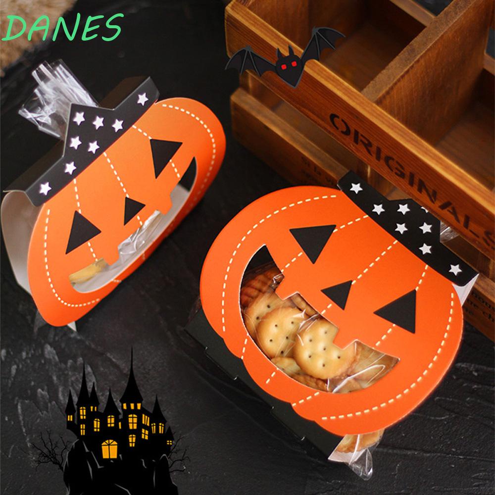 Set 24 Túi Giấy Đựng Kẹo Họa Tiết Bí Ngô Halloween Sáng Tạo