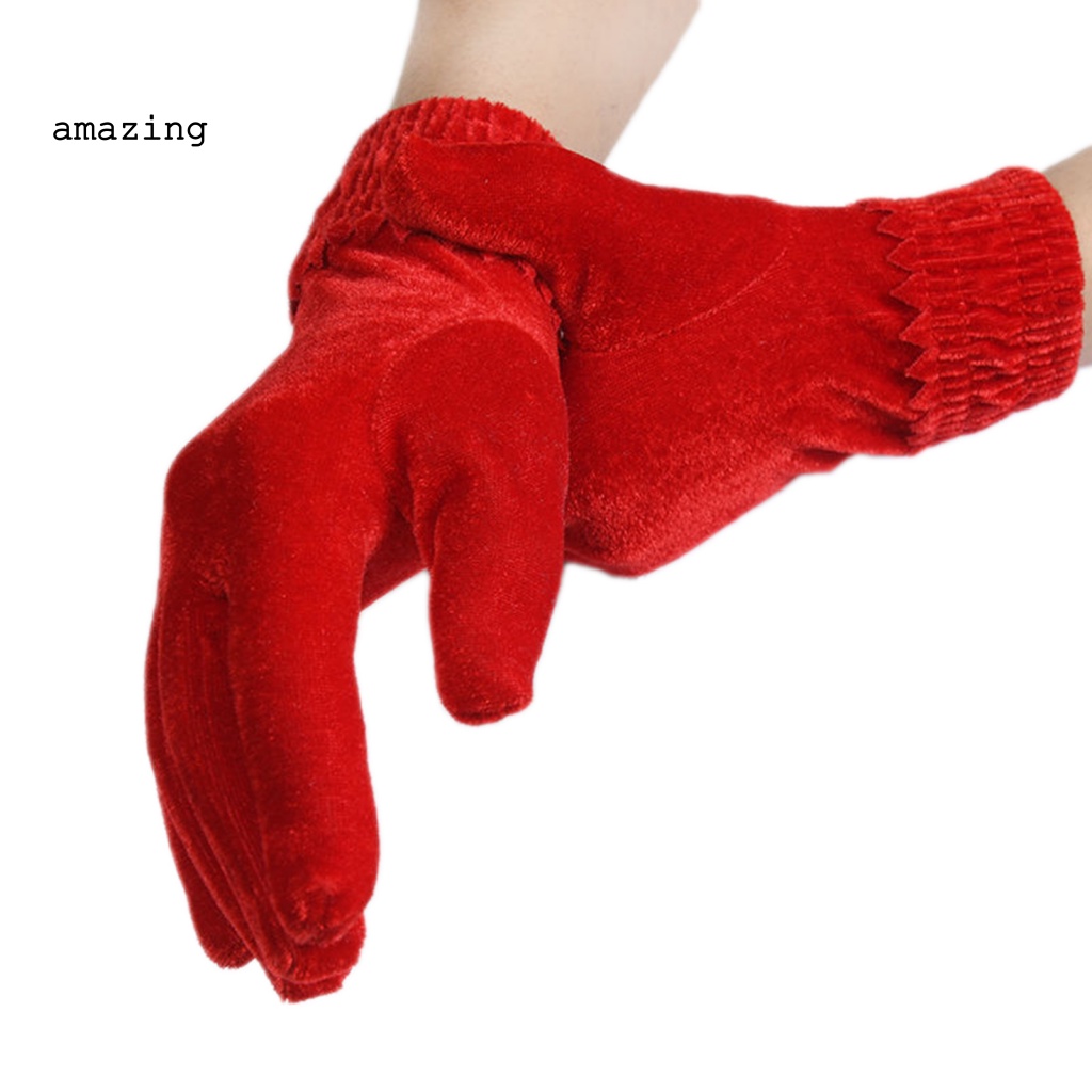 Găng Tay Nhung Co Giãn Màu Trơn Dành Cho Nữ Đi Xe Đạp / Dạ Tiệc