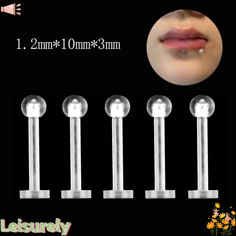 LEILY Body Piercing Jewelry Labret Stud Bar Retainer Invisible Piercing Invisible Piercing Lip Rings Lip Ear Cartilage Ring Clear Transparent Nose Piercing Body Jewelry New Piercing Jewelry Labret Stud