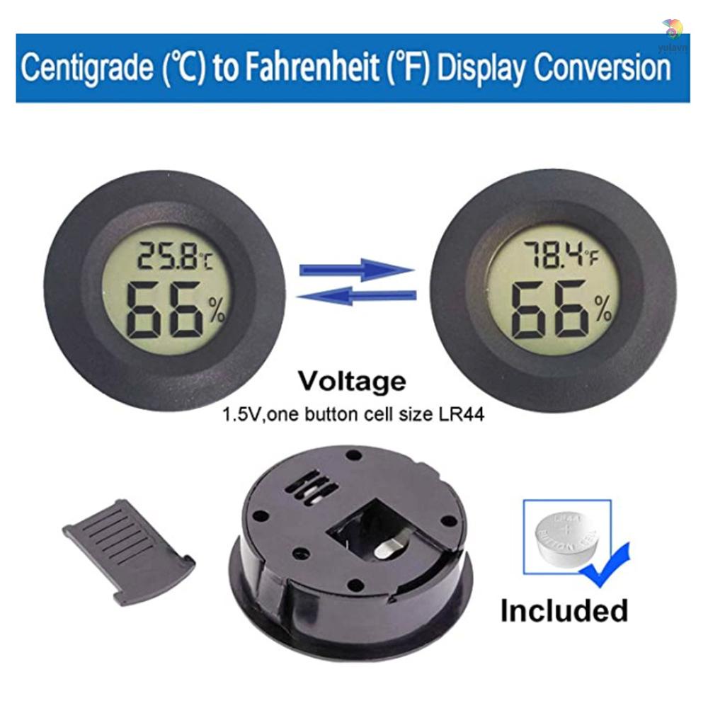 Đồng Hồ Đo Nhiệt Độ Và Độ Ẩm 00 Độ Chuyên Dụng°C-50°C (32°F-122°FCảm Biến Độ Ẩm 10% RH-99% RH Cho Nhà Kính