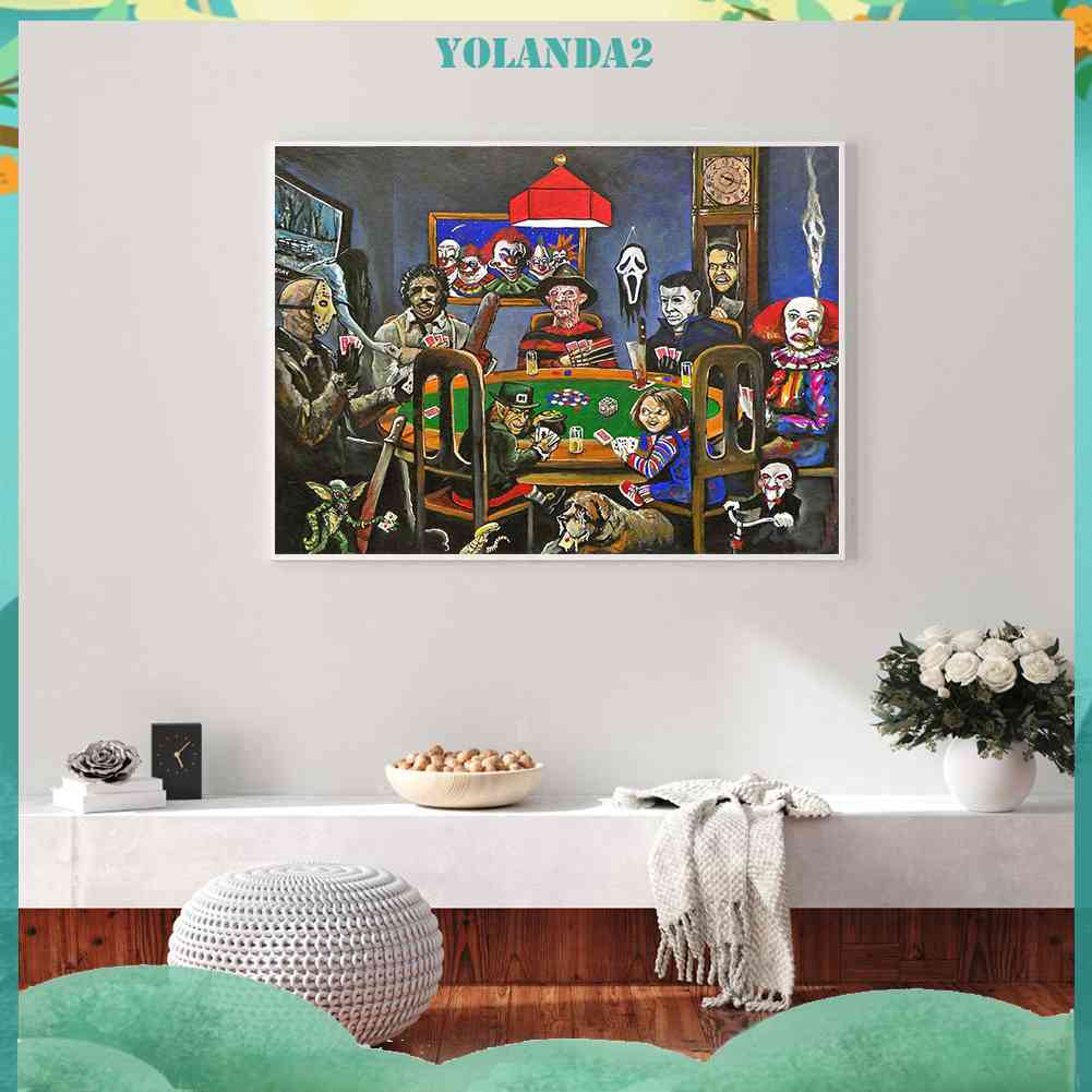 Tranh Đính Đá Kim Cương Toàn Bộ 5D DIY Hình Vẽ Kinh Dị Trang Trí Nhà Cửa