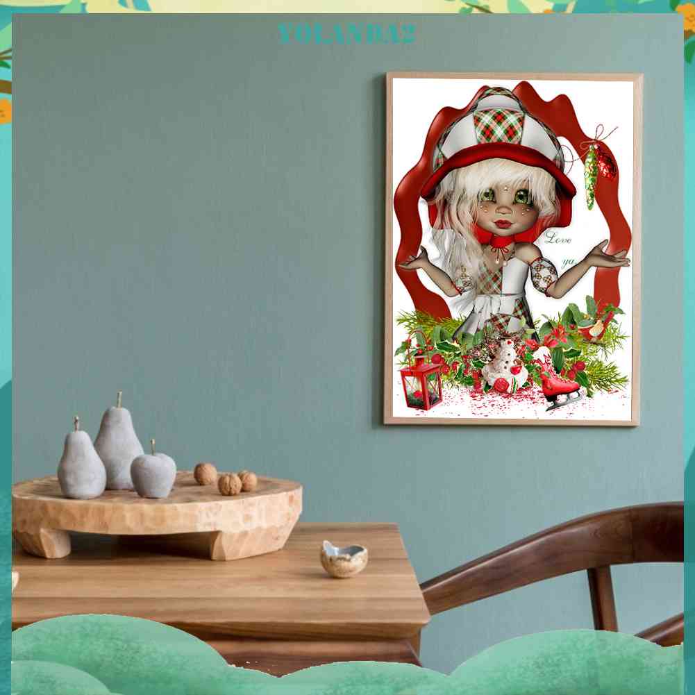 Bộ Tranh Đính Đá 5D Tự Làm Họa Tiết Bé Gái Hoạt Hình Trang Trí Nhà Cửa