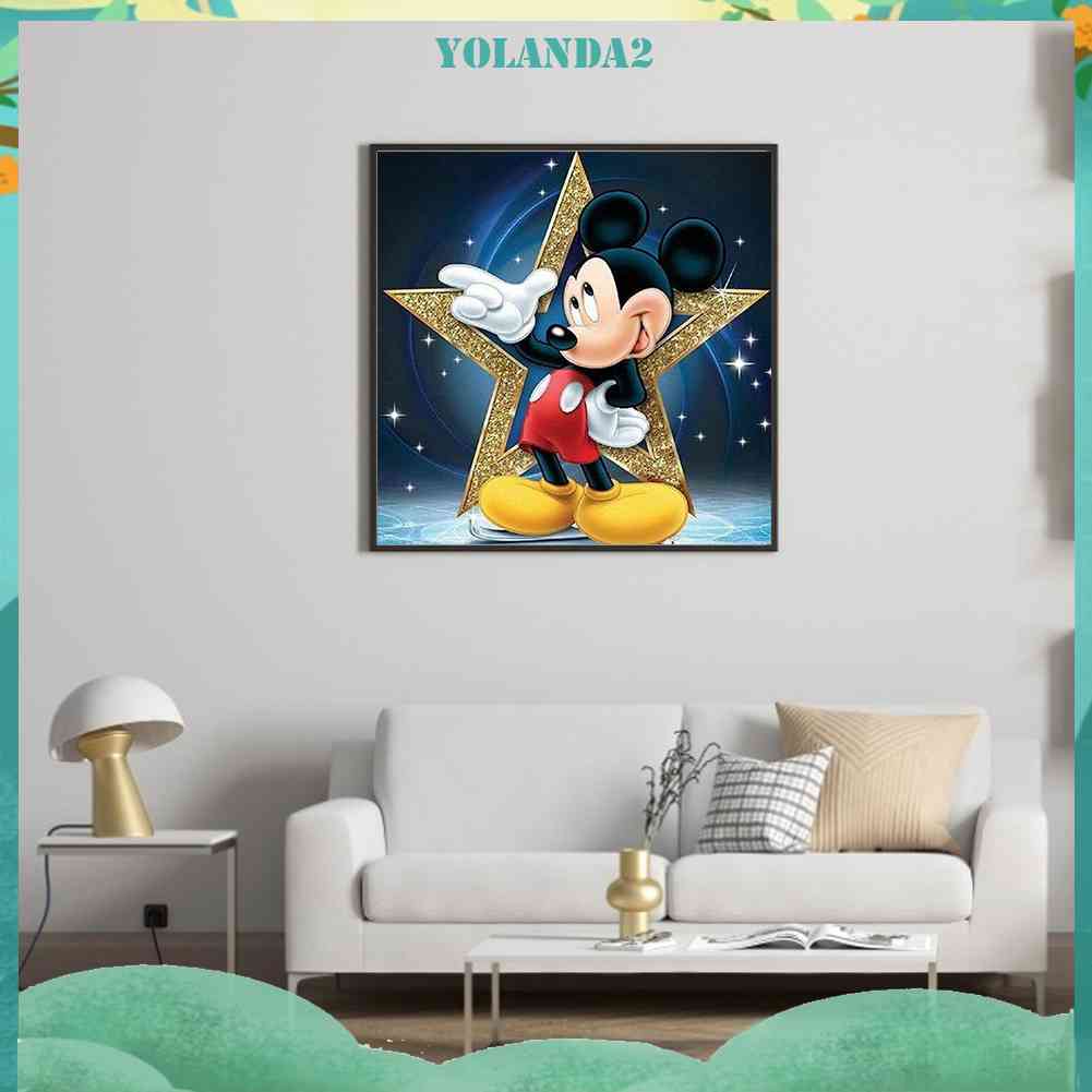 Tranh Đính Đá Kim Cương Toàn Bộ 5D DIY Hình Vẽ Chuột Mickey
