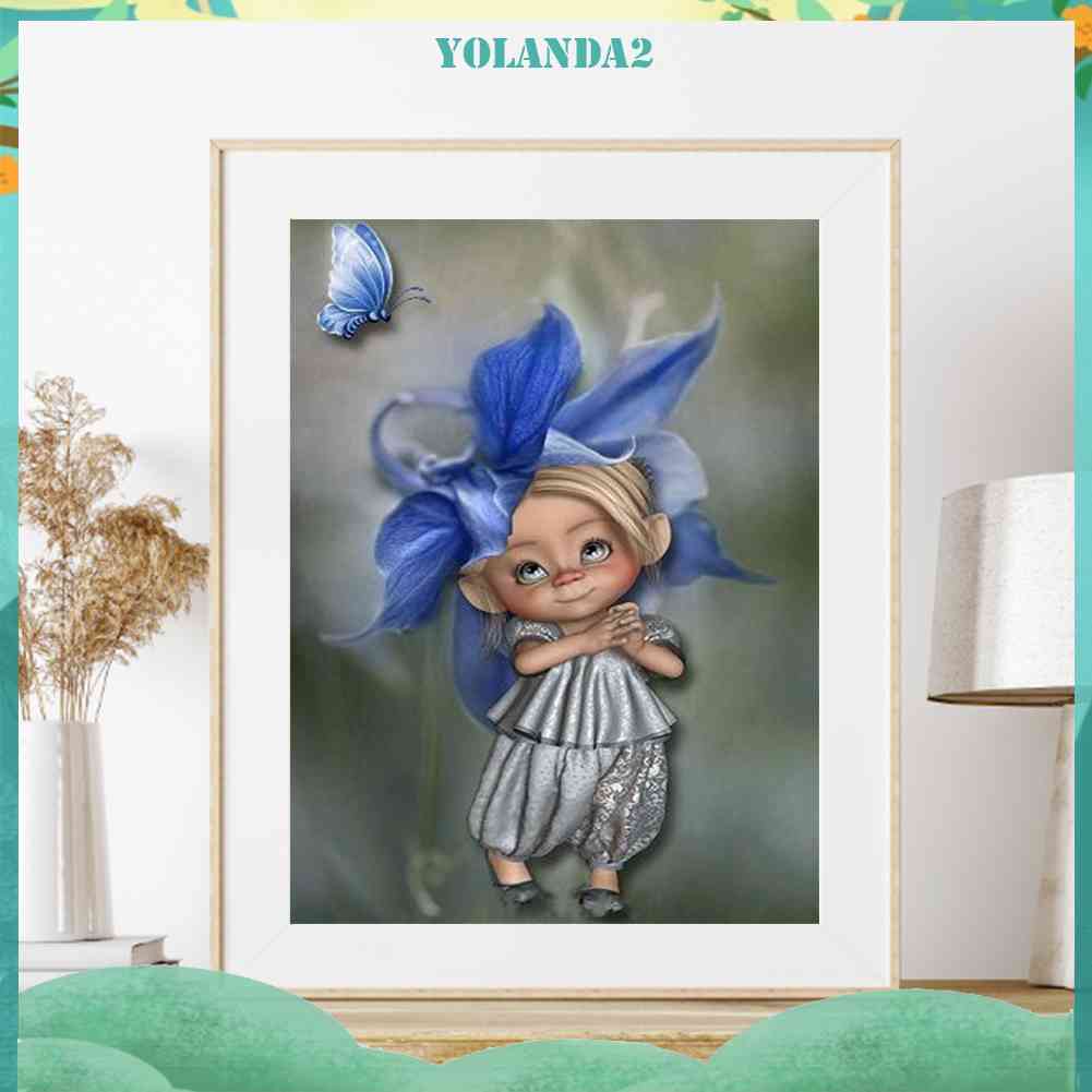 Tranh Đính Đá Kim Cương Toàn Bộ 5D DIY Hình Vẽ Búp Bê Mắt To