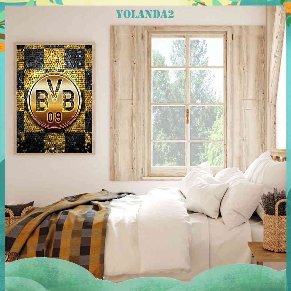 Tranh Đính Đá Kim Cương Toàn Diện Hình Logo Đội Bóng Dortmund