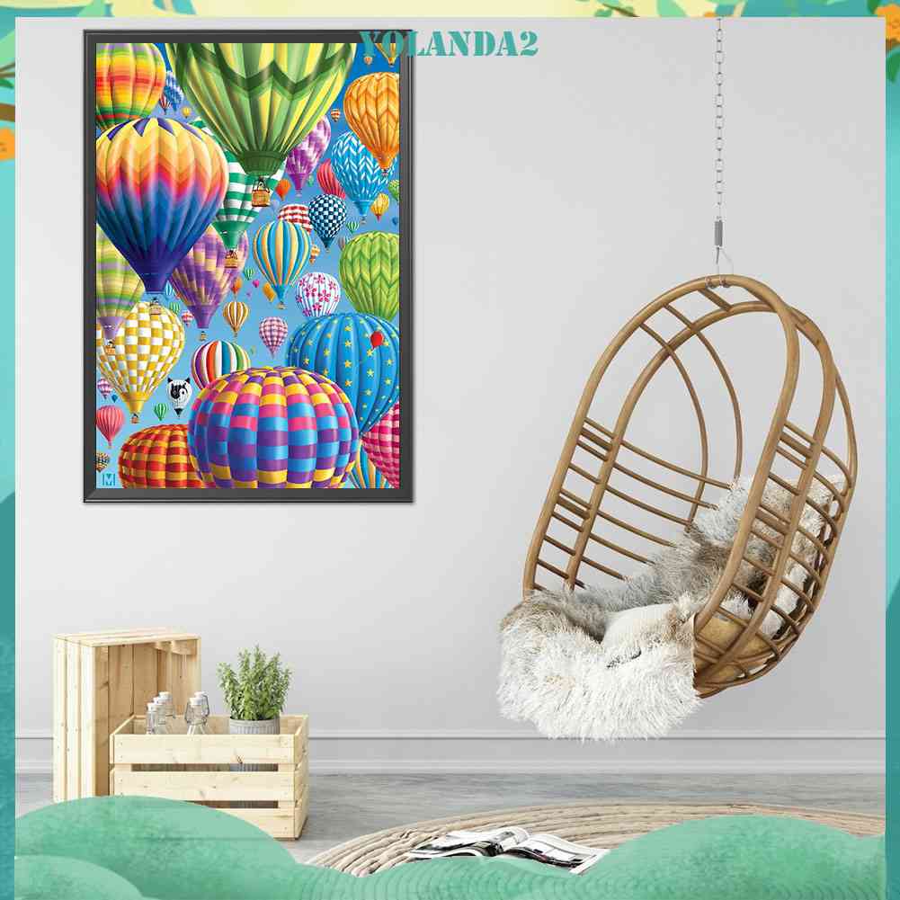 Tranh Đính Đá Kim Cương Toàn Bộ 5D DIY Hình Khinh Khí Cầu