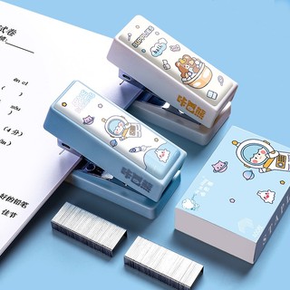 Máy dập ghim bấm mini sắc màu kèm hộp 400 ghim