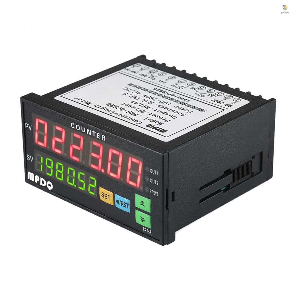 Đồng Hồ Đo Điện Tử Đa Năng 90~265V AC / DC Với 2 Rơ Le Và Xung PNP NPN
