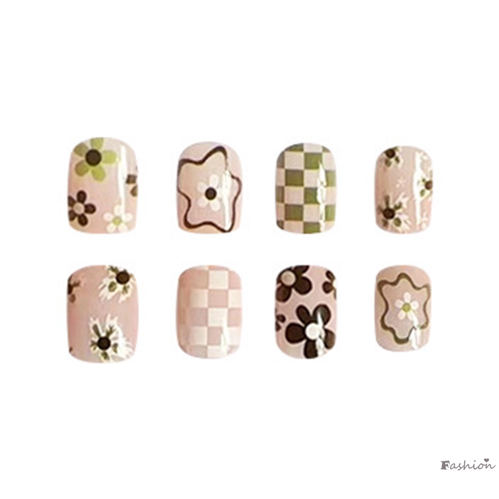 Bộ Móng Tay Giả Ngắn Keo Dán Che Phủ Toàn Diện Họa Tiết Graffiti