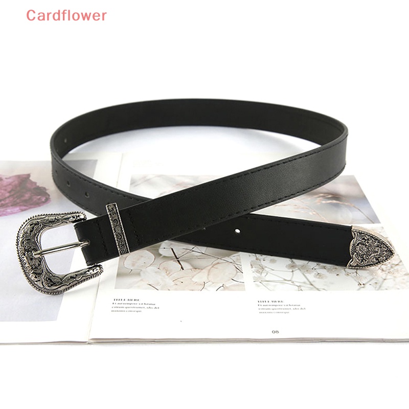 Thắt Lưng Da Pu Màu Đen Phong Cách Boho Cổ Điển Cho Nữ