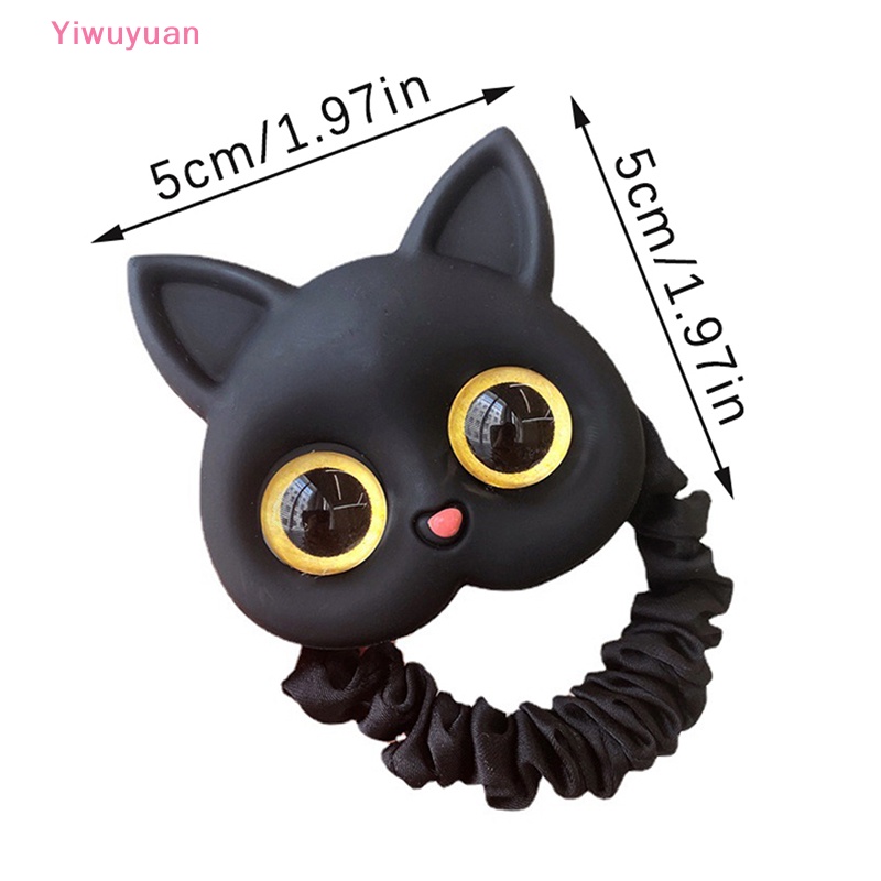 Dây Buộc Tóc Cao Su Co Giãn Hình Mèo Dễ Thương Phong Cách Hàn Quốc Cho Bé Gái