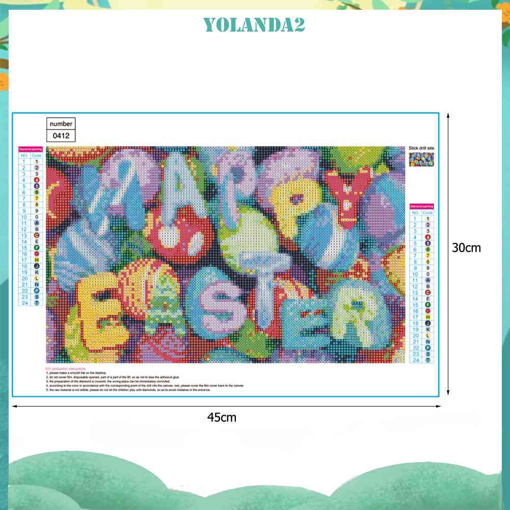Tranh Đính Đá Kim Cương Toàn Bộ 5D DIY Hình Trứng Phục Sinh
