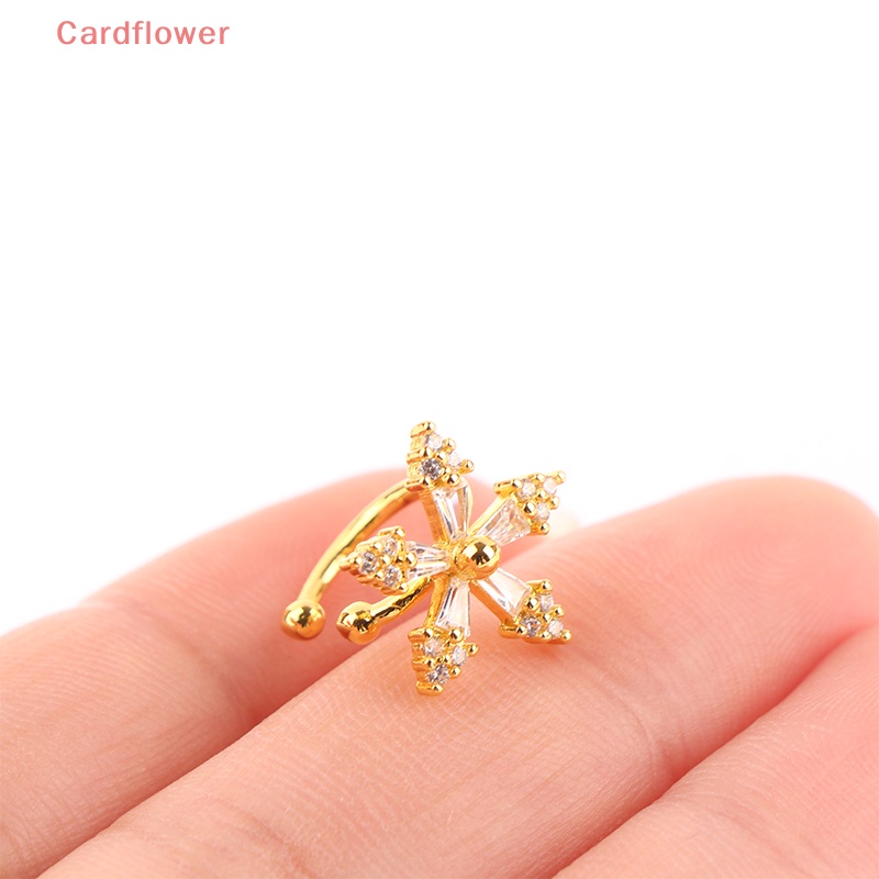 1 Khuyên Kẹp Vành Tai Hình Bông Hoa Đính Đá Lấp Lánh Thời Trang Mới