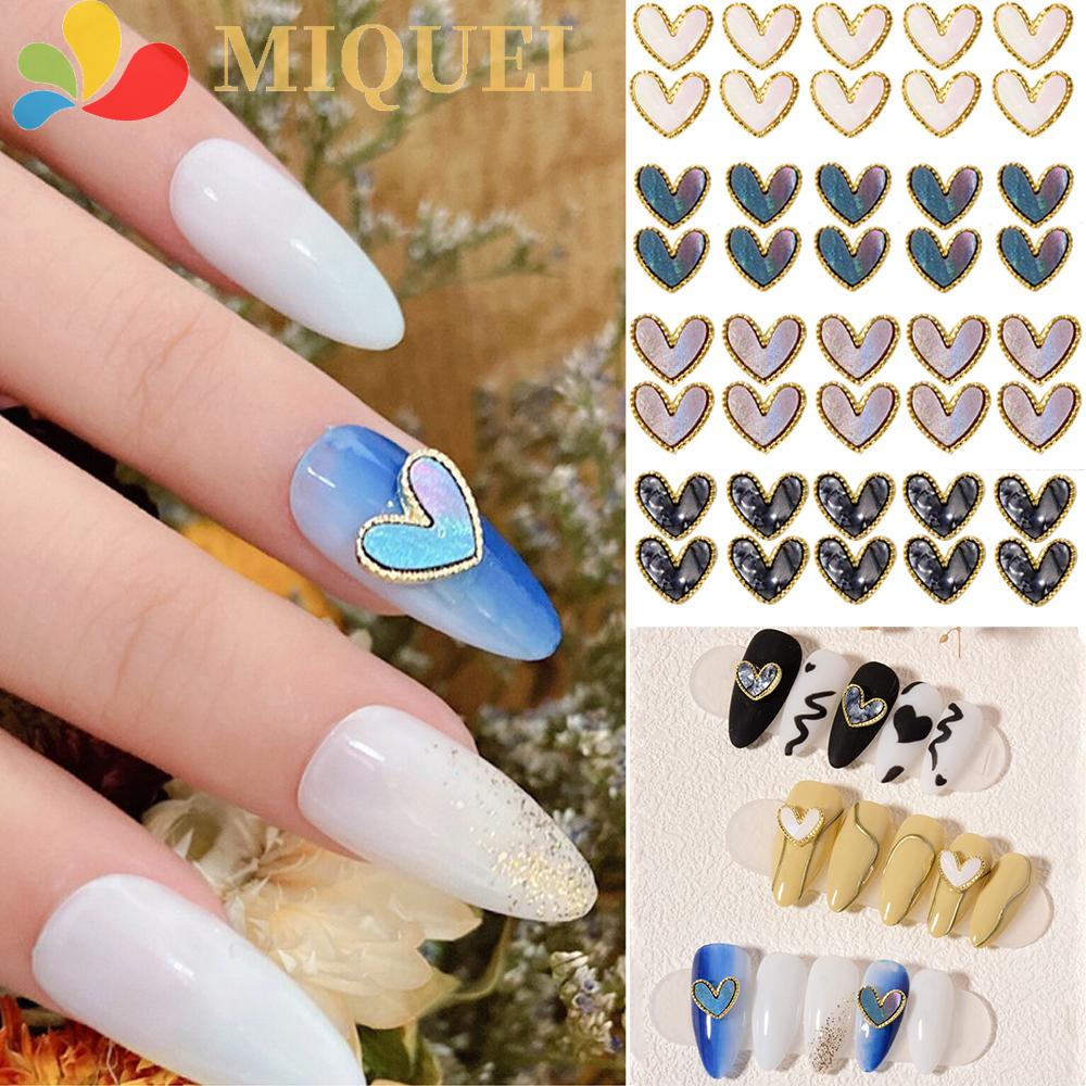 Phụ Kiện Trang Trí Móng Tay Hình Trái Tim Bằng Hợp Kim DIY