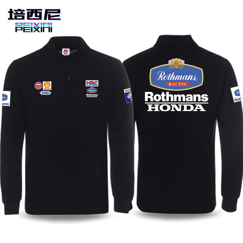 MOTOGP honda NSR custom motorcycle racing suit X-ADV750 CB650R CBR1000RR ADV150 CBR600RR X-ADV350 CB1100 GL1800 VARIO125 FORZA350 CM500 NC750X CB650F CB500X CB500F CB400 PCX160 Outdoor riding long sleeve polo shirt