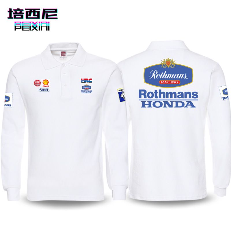 MOTOGP honda NSR custom motorcycle racing suit X-ADV750 CB650R CBR1000RR ADV150 CBR600RR X-ADV350 CB1100 GL1800 VARIO125 FORZA350 CM500 NC750X CB650F CB500X CB500F CB400 PCX160 Outdoor riding long sleeve polo shirt