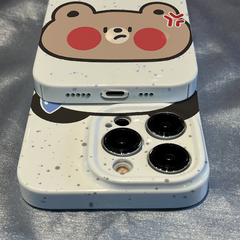 Ốp Điện Thoại Siêu Mỏng In Hình Gấu Hoạt Hình Vui Nhộn Cho Apple 14pro 78 12 Iphone13Max11 V86L
