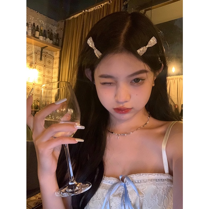 Kẹp Tóc Nơ Đính Đá Zircon Lấp Lánh Cho Búp Bê Barbie