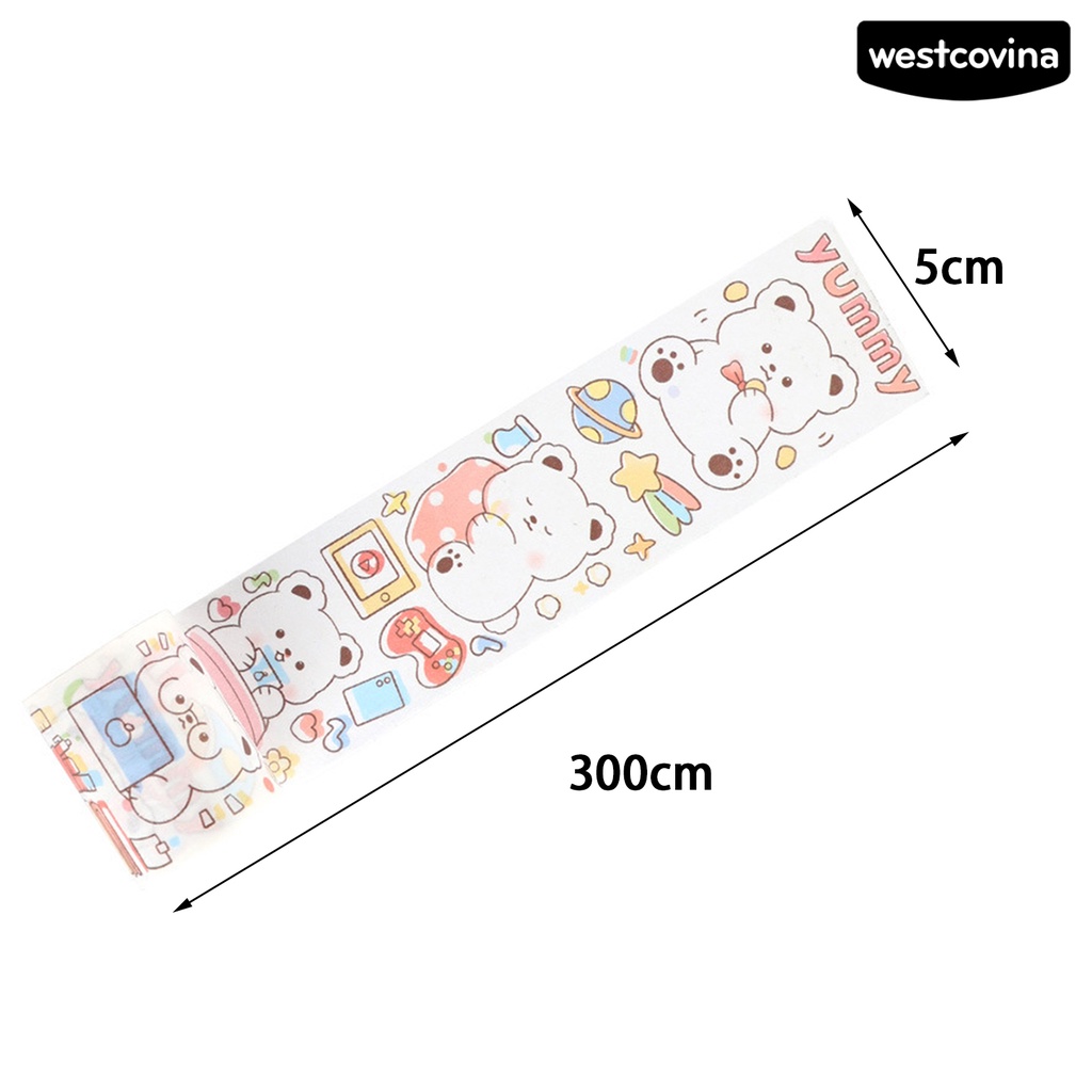 [COD]♪1 Cuộn Băng Keo Giấy Dán Hình Gấu Nhật Bản Dễ Thương Có Thể Tái Sử Dụng Trang Trí Sổ Tay