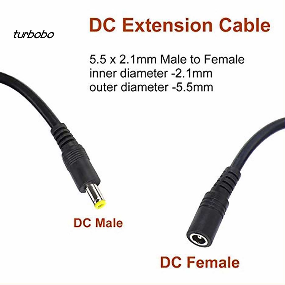 Dây Cáp Nối Dài Nguồn Điện 2.1x5.5mm Male Sang Female 12V DC Dành Cho CCTV