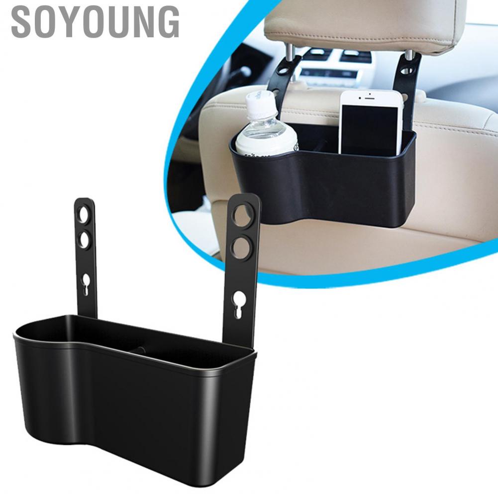Soyoung Car Seat Back Storage Box Large Capacity Purse Holder Pocket for Scattered Items Black