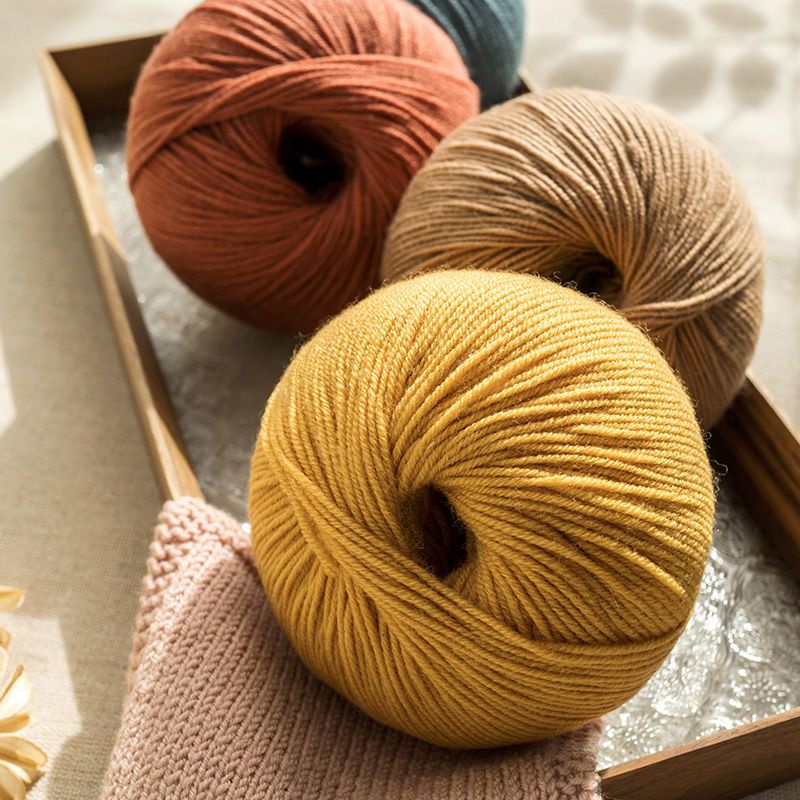 Jh Hàng Có Sẵn Nhà Của Sơ Susu Morandi 4#澳洲美利奴羊毛线手工DIY编织衣服帽子毛线团