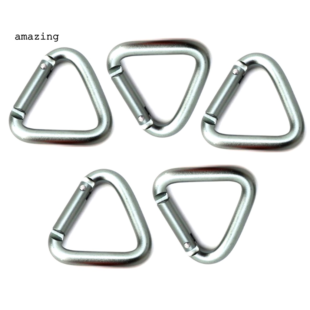 Set 5 Móc Khóa Tam Giác Bằng Hợp Kim Nhôm Chuyên Dụng Cho Túi Xách Leo Núi