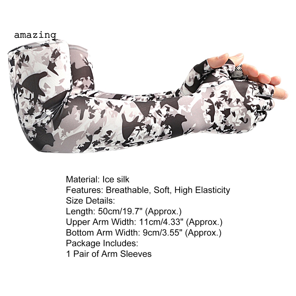 1 Cặp Găng Tay Dài In Họa Tiết Dùng Đạp Xe Ngoài Trời