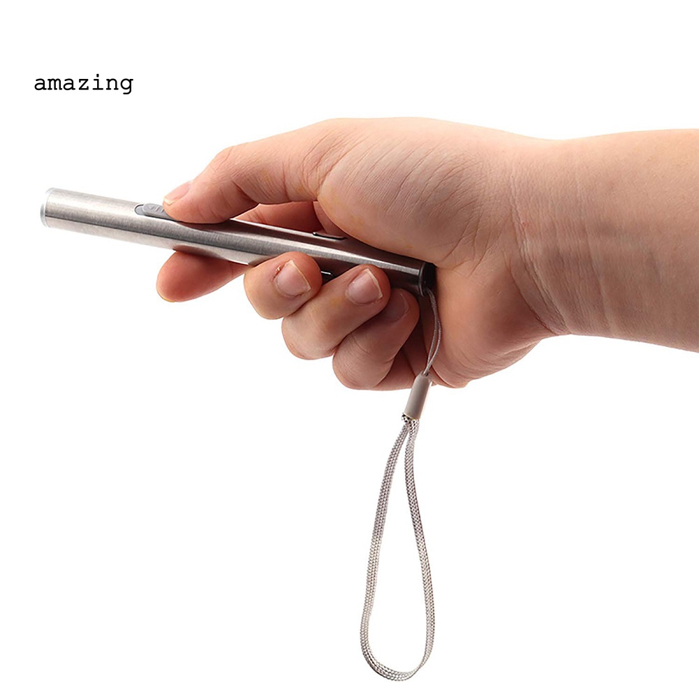 Đèn Pin LED Mini Bằng Thép Không Gỉ Chống Thấm Nước Có Thể Sạc Lại Bằng Cổng USB