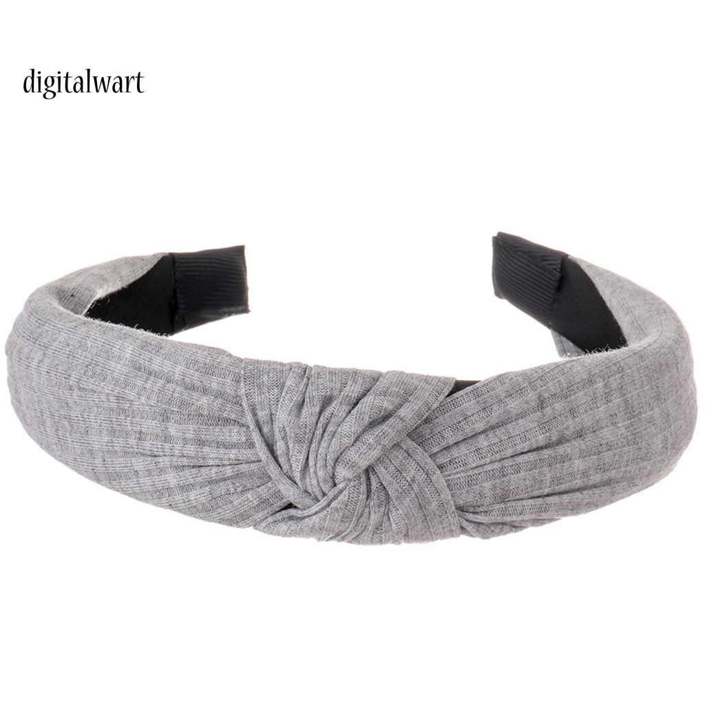 Kỹ Thuật Số| Băng Đô Cài Tóc Dệt Kim Co Giãn Chống Trượt Màu Sắc Đơn Giản Thời Trang Cho Nữ