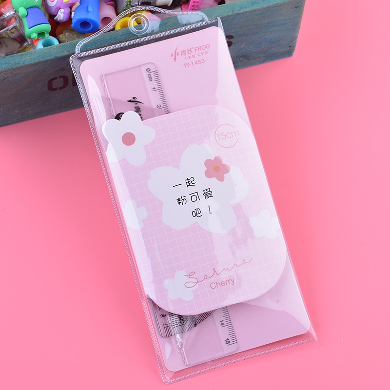 Set 4 Thước Kẻ Trong Suốt Hình Tam Giác 15cm