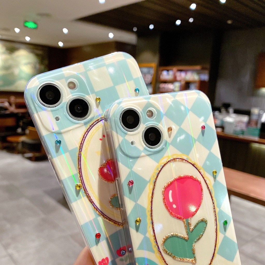 Ốp Điện Thoại TPU Chống Sốc Họa Tiết Hoa Tulip Cho IPhone 14 13 12 11 Pro MAX 14 PLUS X XR XS MAX