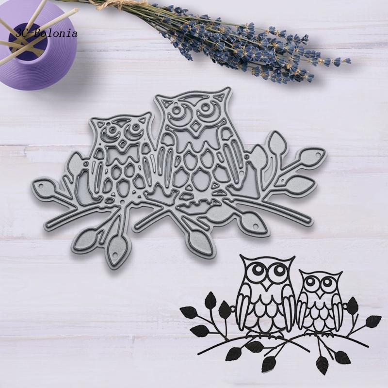 Khuôn Cắt Thẻ Trang Trí Album Hình Chim Cú Bằng Kim Loại DIY