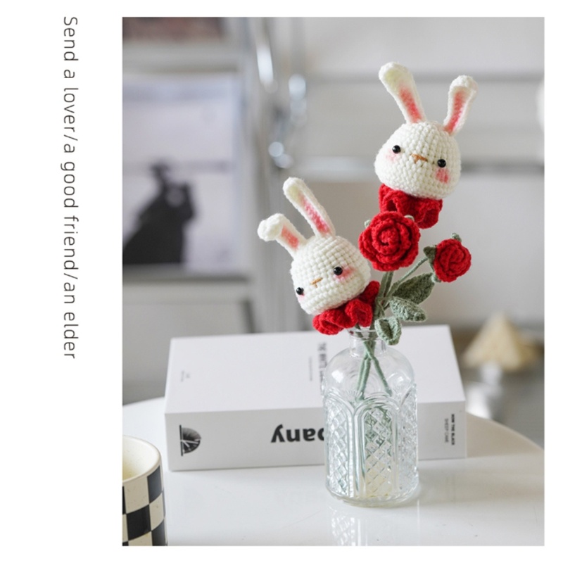 Bó Hoa Nhân Tạo Đan Len Dễ Thương Dùng Trang Trí Nhà Cửa