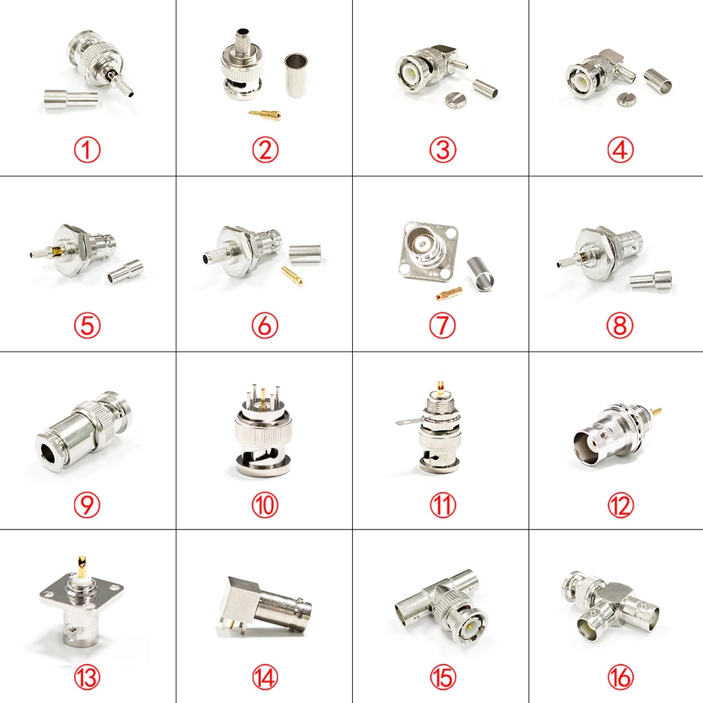Đầu Nối BNC Male Female RF Cho Dây Cáp RG316 RG58
