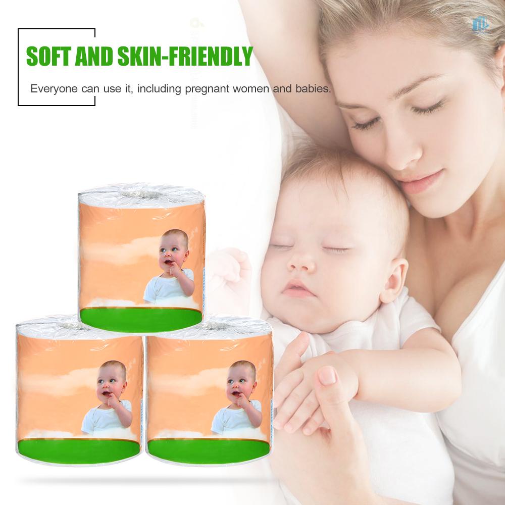 Cuộn Giấy Vệ Sinh 10 * 12cm 270 4 Lớp Bằng Bột Gỗ Tiện Dụng Cho Gia Đình / Khách Sạn