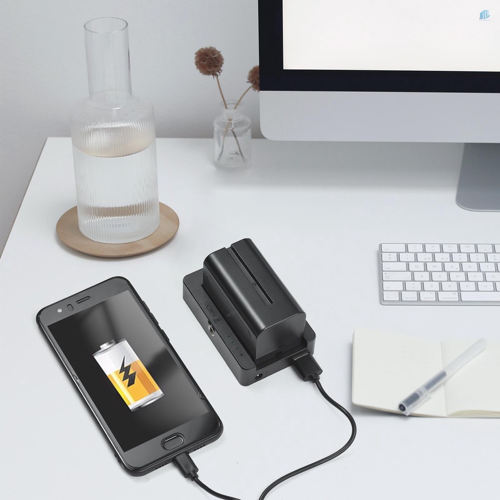 Bộ Chuyển Đổi Pin Sạc NP-F Với Cổng Sạc Type-C USB5V DC7.4V Lỗ Vít 1 / 4 Inch Cho Pin NP-F550 F750 F970