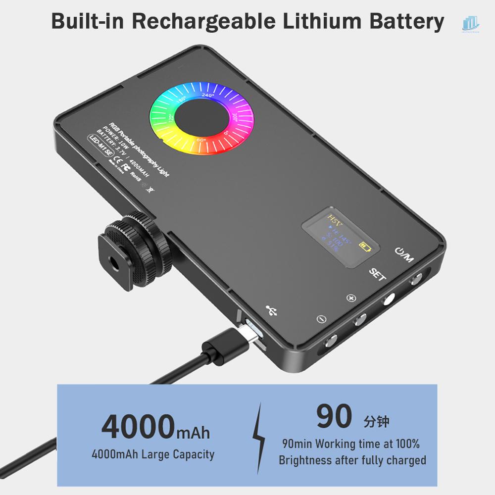 Bảng Đèn LED RGB 3000K-8500K 12 Hiệu Ứng Ánh Sáng CRI97 + Tích Hợp Pin Chuyên Dụng Hỗ Trợ Live Streaming Video